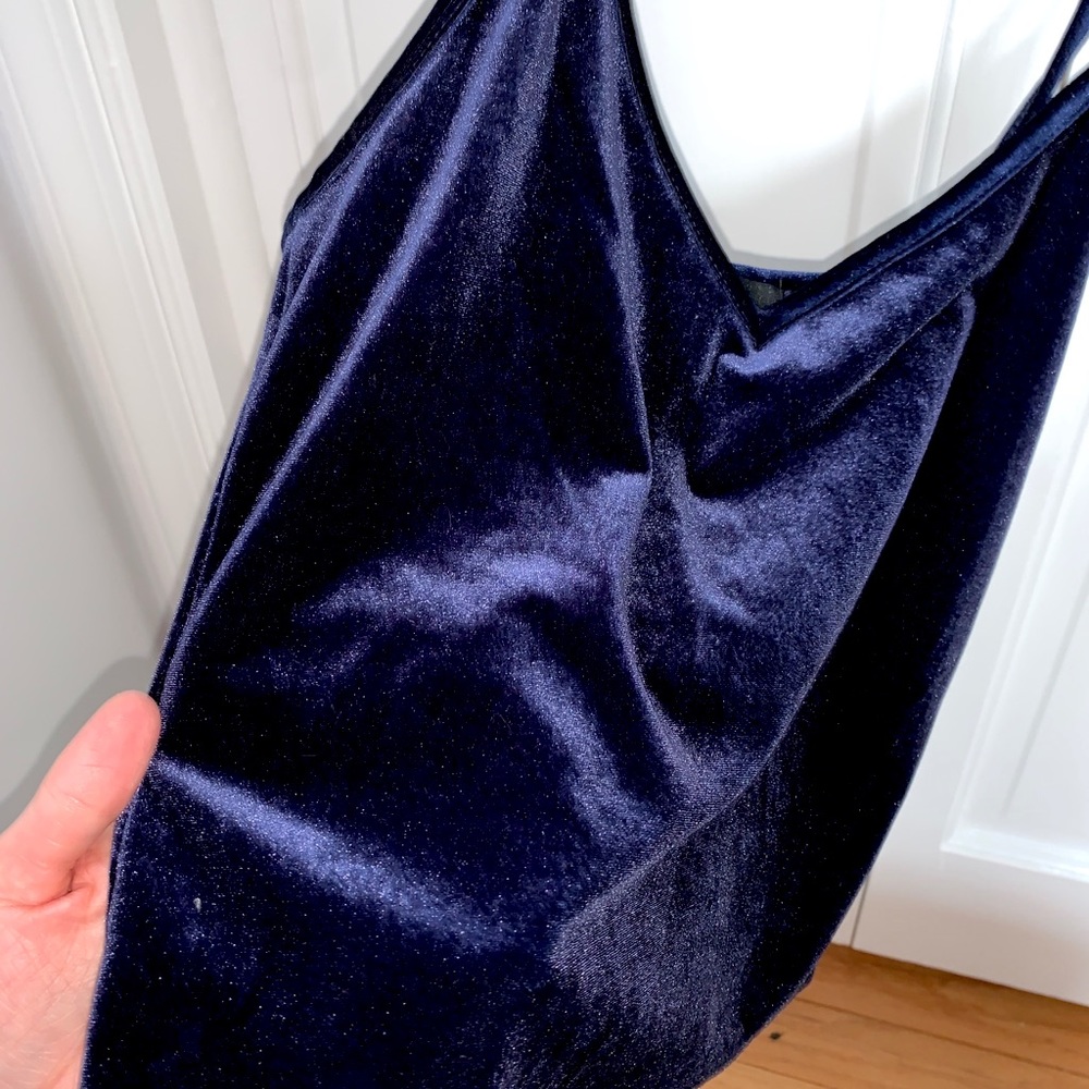 Purple/Blue Velvet Cropped Tank Top